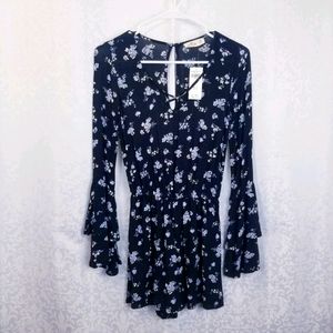 Hollister floral long sleeve shirt/skirt